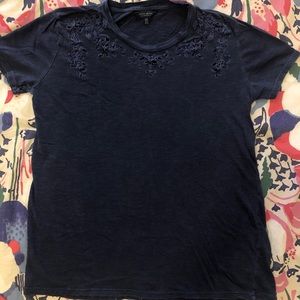 Lucky Brand Embroidered Cut-Out Tee